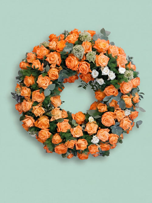 Greek exclusive wreath of lots of roses