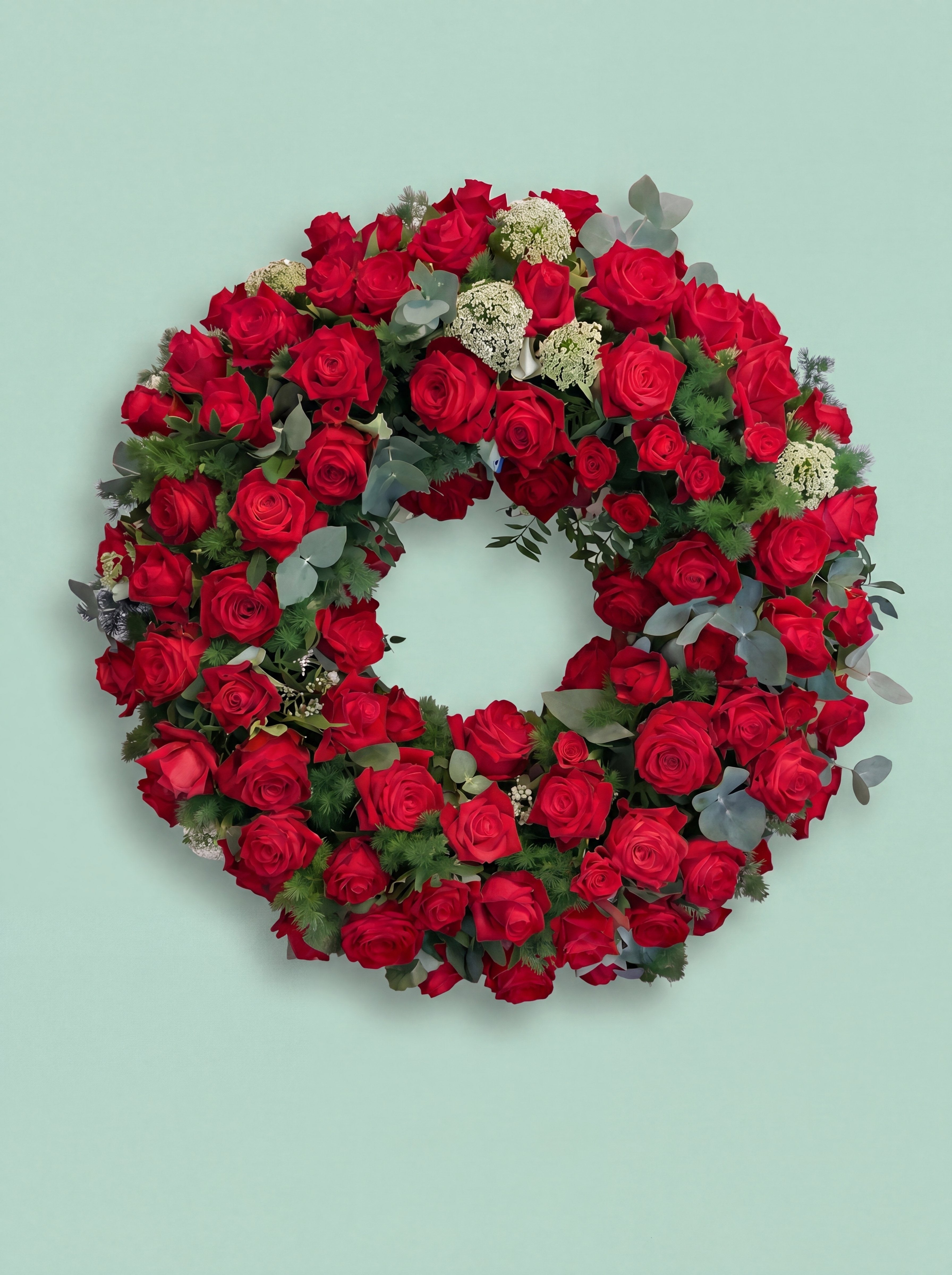Greek exclusive wreath of lots of roses