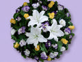 Lilies, Anemone, Roses Horizontal Wreath