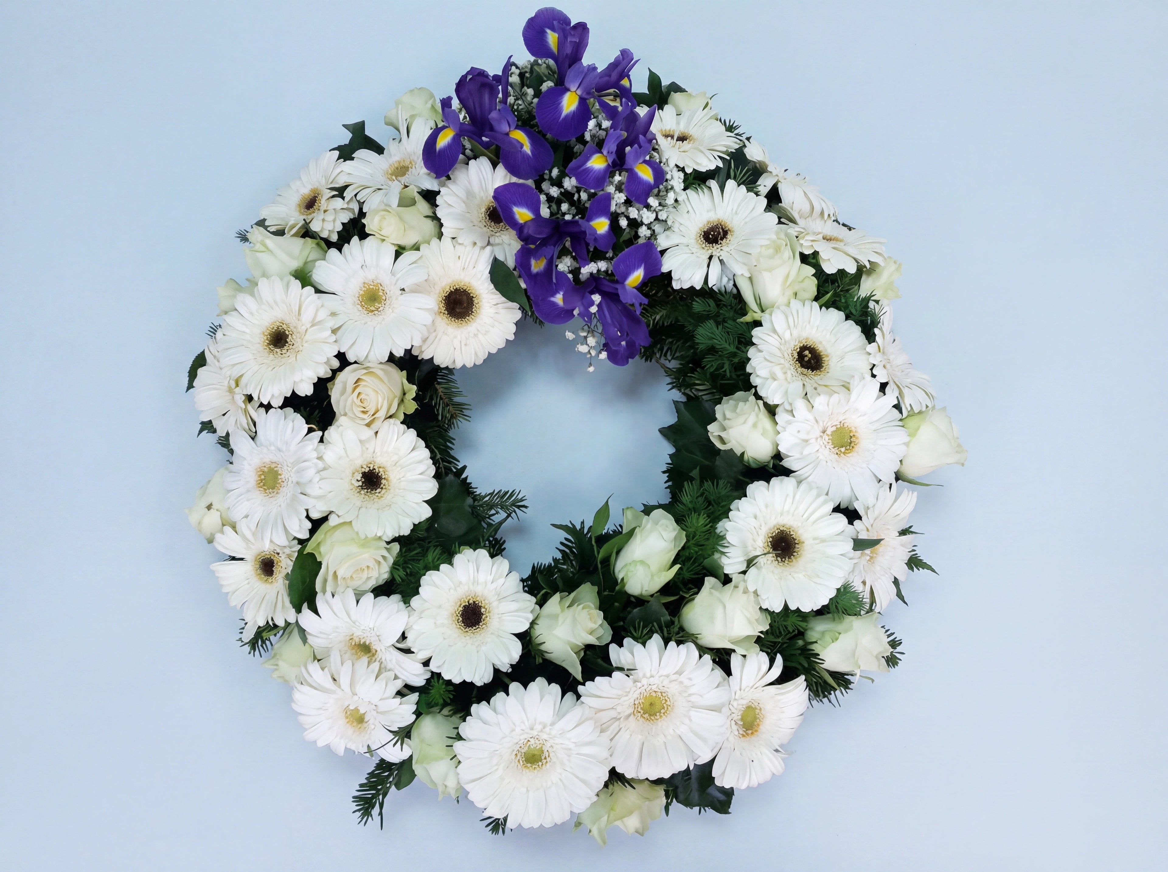 Vibrant Greek Mixed Floral Wreath